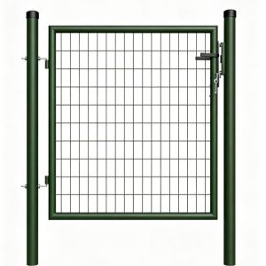 Green powder coated welded wire mesh garden single gate for backyard