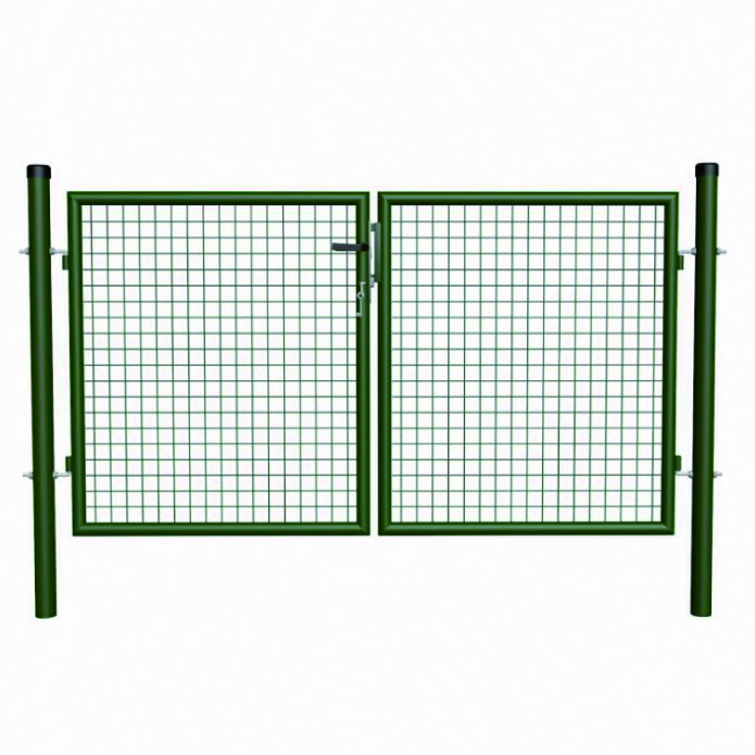 Green powder coated welded wire mesh garden single gate for backyard